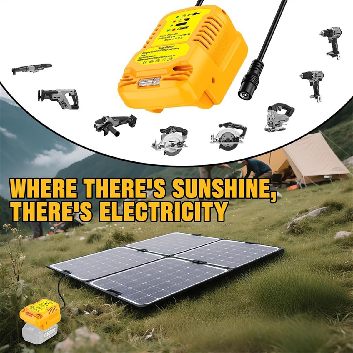 Usb Charger Dynamo - Solar Charger Adapter for Dewalt 20V/60V