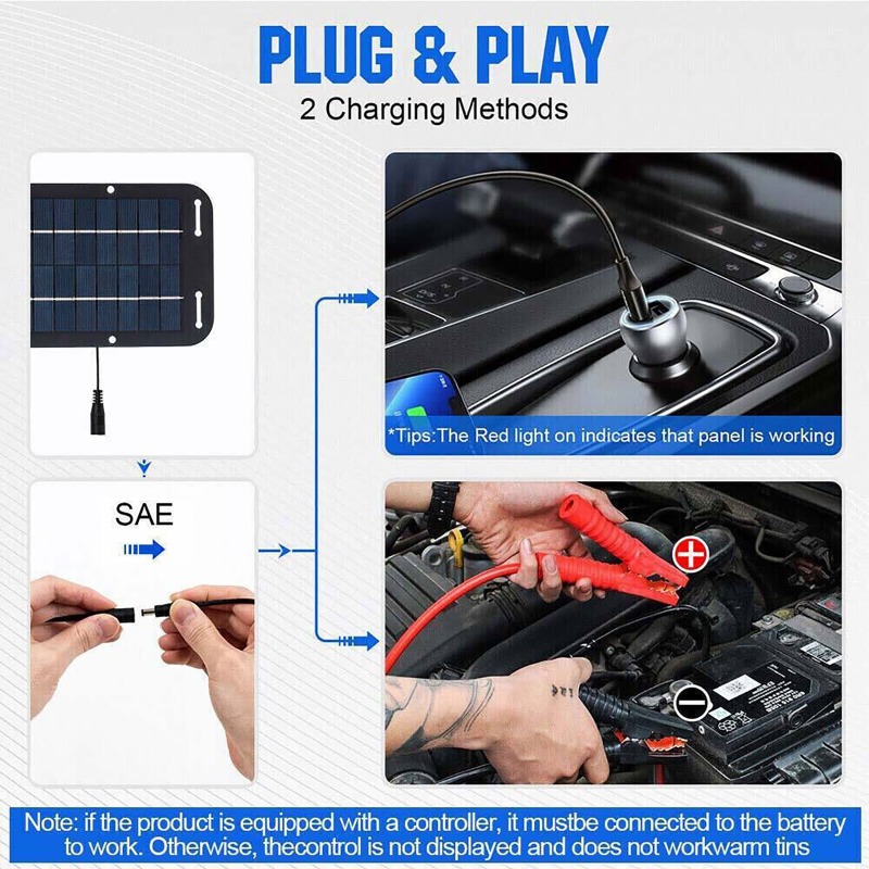 12V Solar Panel Kit IP65 Water - Usb Charger Dynamo recension och pris