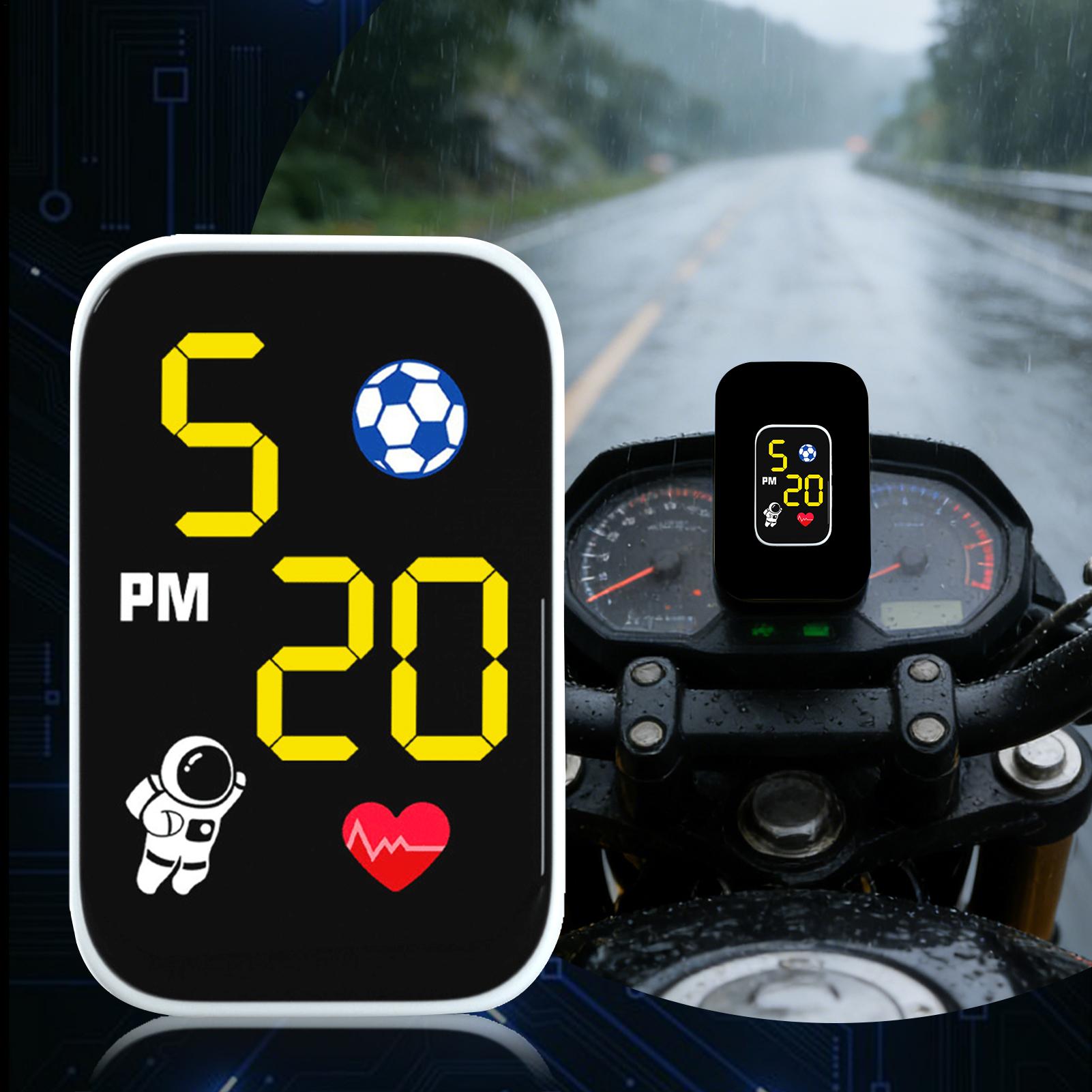 Motorbike Digital Clock Small  - Cycling In City recension och pris