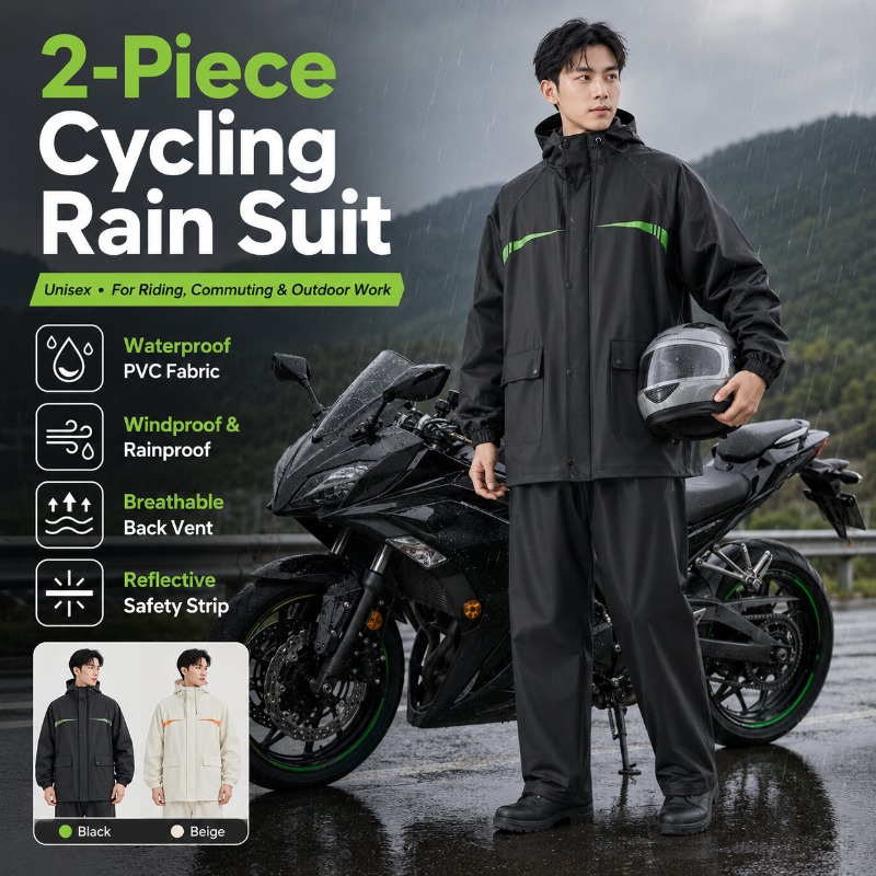 Unisex 2-Piece Waterproof Cycl - Cycling Commute Jacket recension och pris