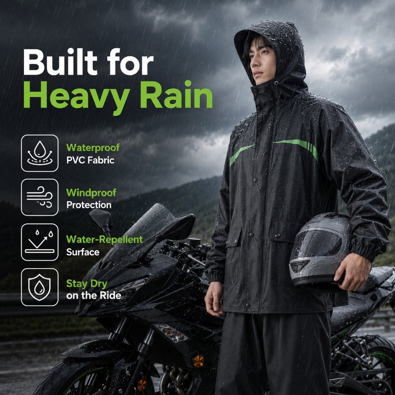 Unisex 2-Piece Waterproof Cycl - Cycling Commute Jacket recension och pris