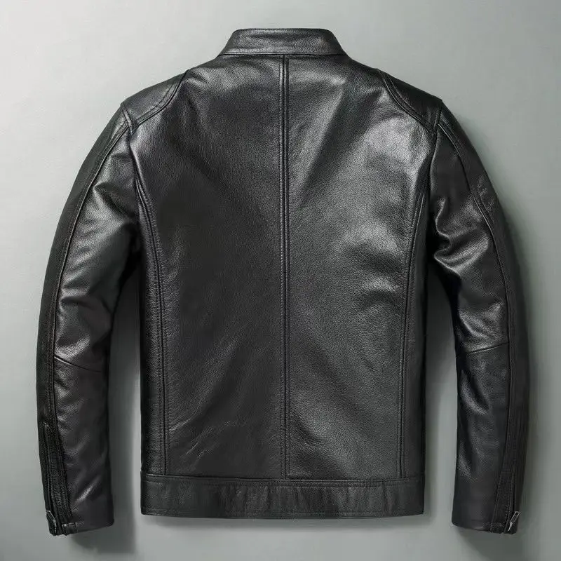 Genuine Leather Jacket Men 100 - Cycling Commuter Jacket recension och pris
